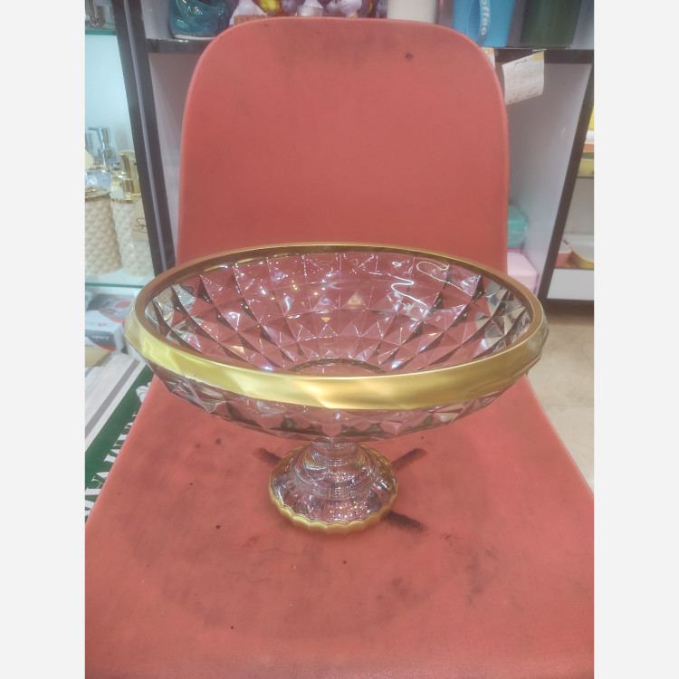 میوه خوری ارغوانی لب طلا پایه دار
