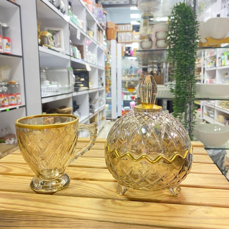 ست چایخوری قندان و فنجان